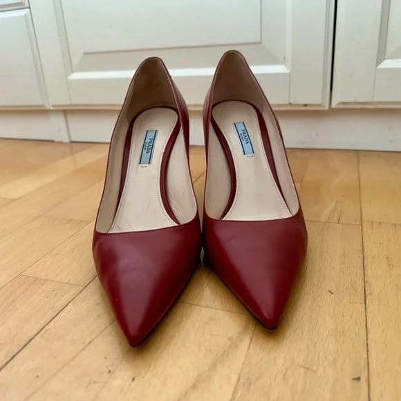 Prada Maroon Leather Pumps EU 41 - Picture 3 of 8